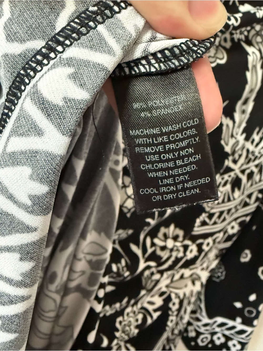White House Black Market Black & White Floral Square-Neck Long Sleeve Dress - Picture 5 of 5